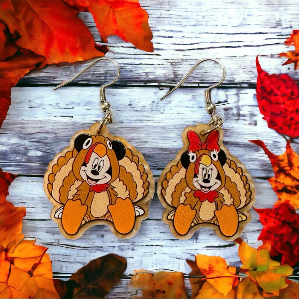 Mickey And Minnie Turkey Earrings